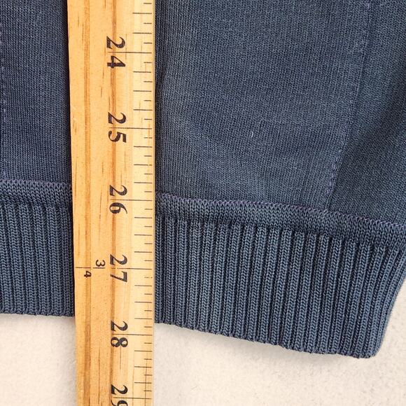 St. Croix VTG Mens Sweater M Navy Blue 100% Wool Cardigan Academia Grandpa EUC - Picture 10 of 11